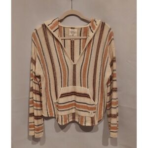 Billabong Womens Beige Multicolor (Shoreline) Baja Beach Hoodie Size Medium